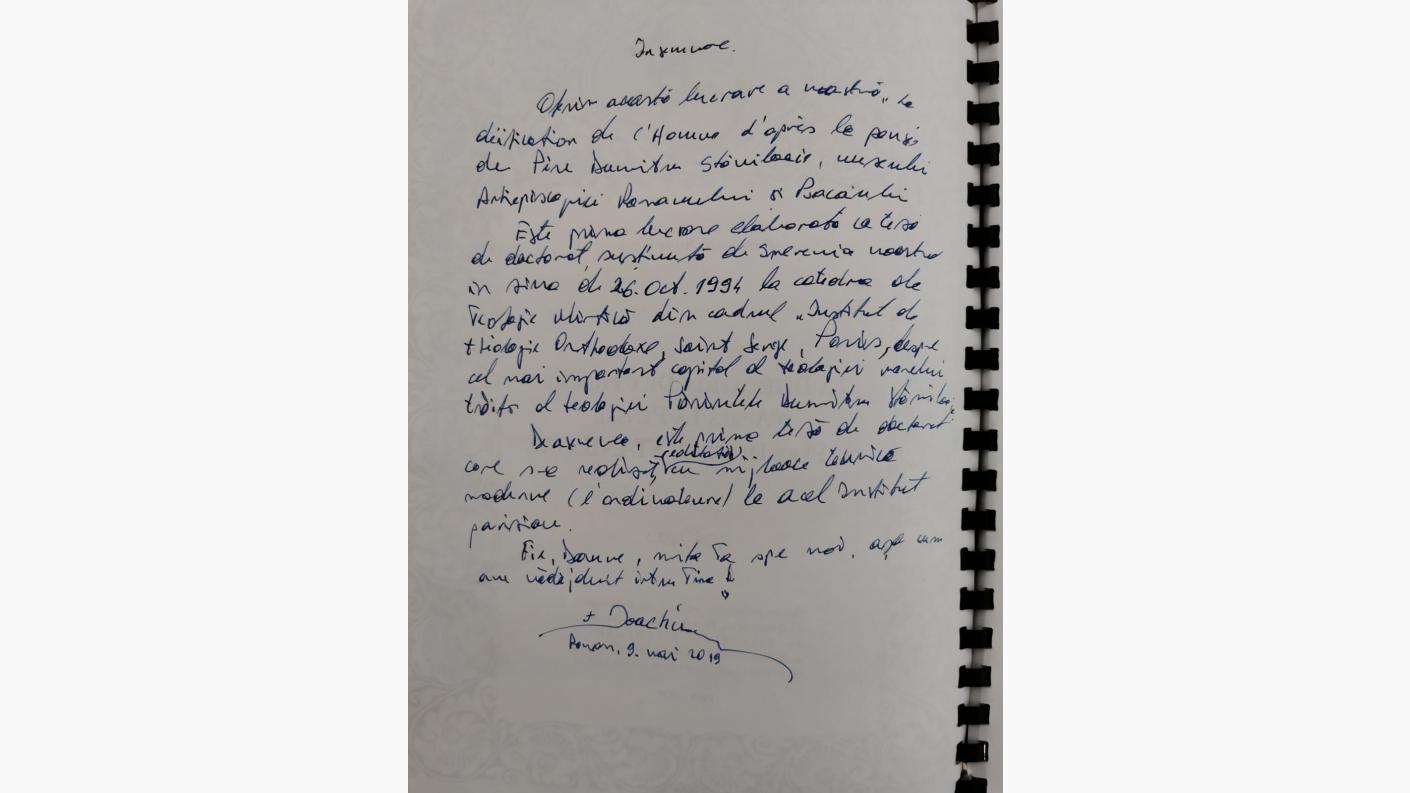 Astăzi lucrarea originală a fost dăruită de cătr IPS Părinte Arhiepiscop Ioachim Muzeului Eparhial de la Roman