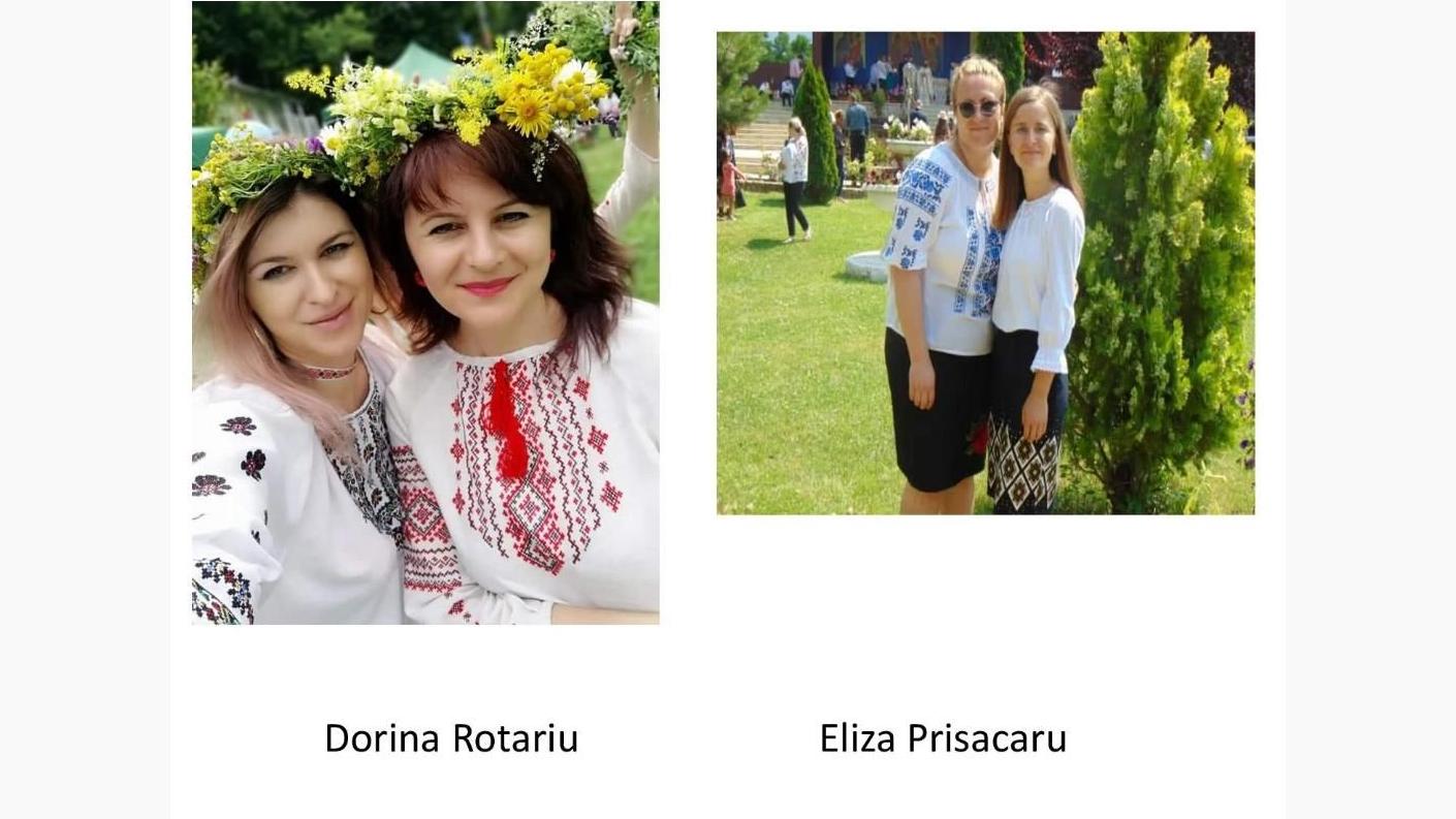 poze cu o parte dintre voluntarii îmbrăcați în ia tradițională