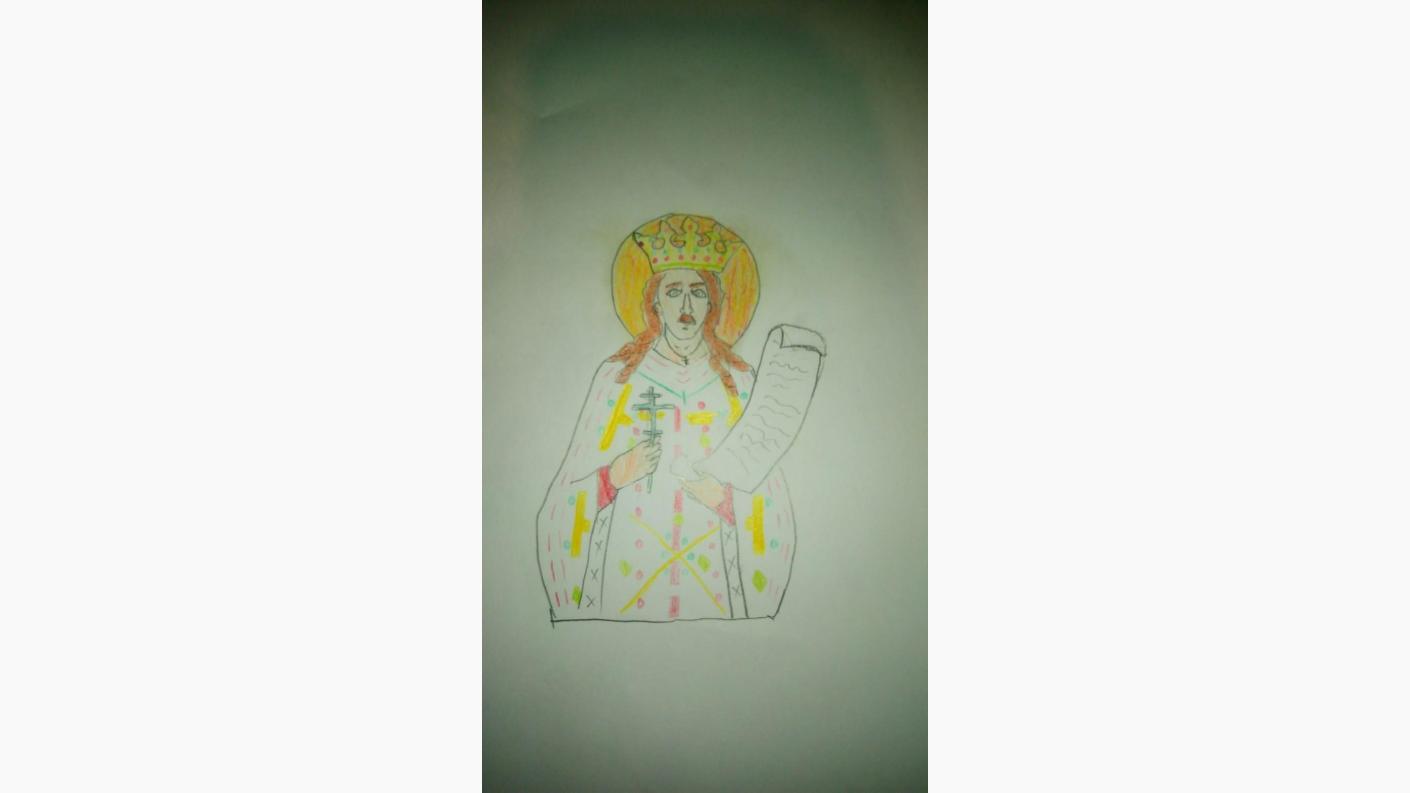 un desen realizat de Matia cu prilejul hramului de astăzi