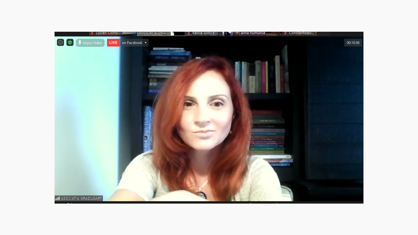 Adriana Ene ( realizator  al emisiunii „Bucuria poveștilor” de la Trinitas TV si Radio Trinitas) - coordonator Atelier „Spune-mi o poveste”