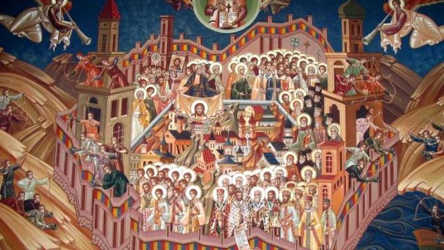 Duminica Sfinților Români – Frescă Mănăstirea Petru-Vodă, județul Neamț