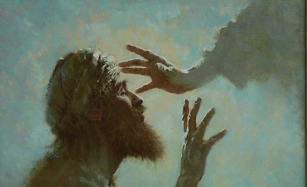 Vindecarea orbului, pictura de Brian Jekel