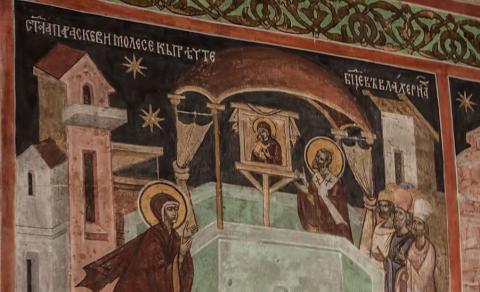 Sfânta Cuvioasă Parascheva în biserica închinată Maicii Domnului din Vlaherne